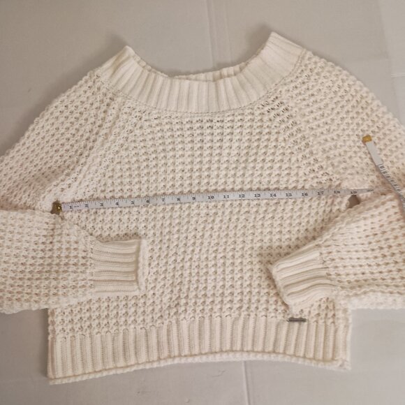 Abercrombie & Fitch Off White Large Knit Bateau Neck Sweater Women’s Size XS EUC - Picture 10 of 14